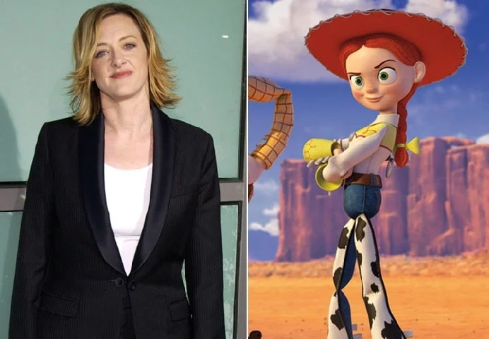 On the left Joan Cusack on her white top and black blazer while on the right Cowgirl aka Jessica of Toy Story 